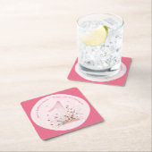 Bloemen 1e verjaardag Custom One Fairy Prinses Vierkante Kartonnen Onderzetter (Insitu)