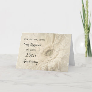  Bloemen 25e Bruiloft Jubileum Kaart