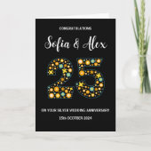 Bloemen 25ste huwelijksverjaardag groet kaart (Voorkant)