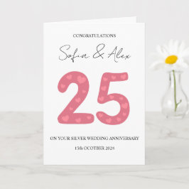 Bloemen 25ste huwelijksverjaardag groet kaart