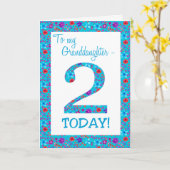 Bloemen 2e Verjaardag Kleindochter Blauw Kaart (Gele Bloem)