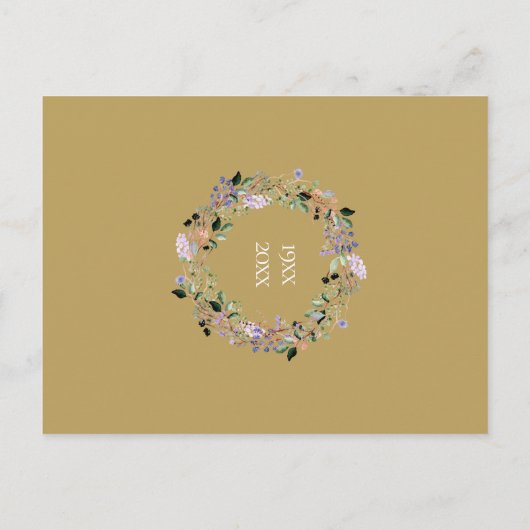 Bloemen 50ste huwelijksjubileum Save the Date Briefkaart (Achterkant)