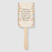 Bloemen 50ste Verjaardag Custom 50 jaar moderne ch Handwaaier (Achterkant)