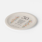 Bloemen 50ste verjaardag papier borden 50 jaar blo papieren bordje (Gekanteld)