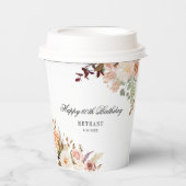 Bloemen 60ste Verjaardagsfeestje Aangepast Papieren Bekers (Voorkant)