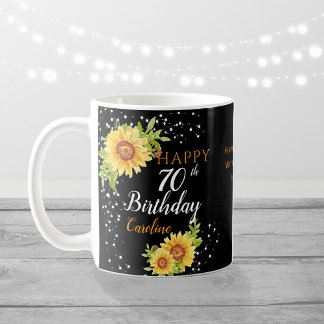 Bloemen 70e verjaardag Zonnebloem Koffiemok