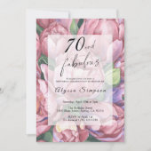 Bloemen 70ste Verjaardag Uitnodiging (Voorkant)