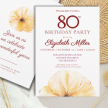 Bloemen 80e verjaardag – Elegant Gele Bloem Design
