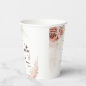 Bloemen 80e Verjaardagsfeest Pampas Grass Papieren Bekers (Rechts)