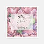 Bloemen 90ste Verjaardagsfeest Servet (Voorkant)