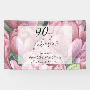  Bloemen 90ste Verjaardagsfeest Spandoek