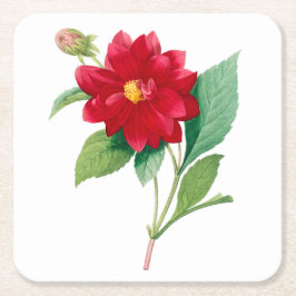 Bloemen: A010 Dhalia Doble Vierkante Kartonnen Onderzetter