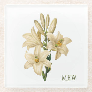 bloemen aangepast monogram onderzetter 1