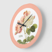 bloemen aangepaste monogram klok 2 (Hoek)