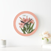 bloemen aangepaste monogram klok 3 (Huis)