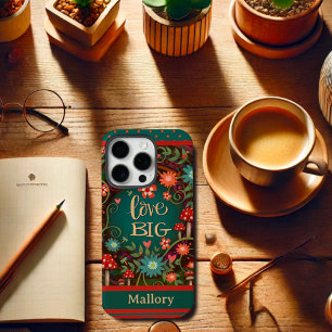Bloemen Aangepaste naam Paddestoel Fun Love Big Mo iPhone 13 Pro Max Hoesje