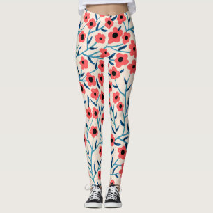 Bloemen Abstract: Bloeiende  Patroon. Leggings