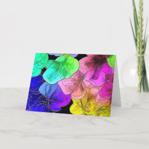 Bloemen Abstract in Glas in lood Note Kaart