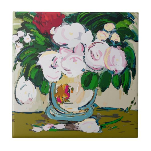 Bloemen Abstract Tegeltje (Voorkant)