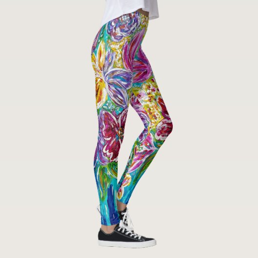 Bloemen Abstracte leggings (Rechts)