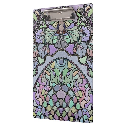 Bloemen abstracte paarse pansy mozaïekpatroon klembord (Links)