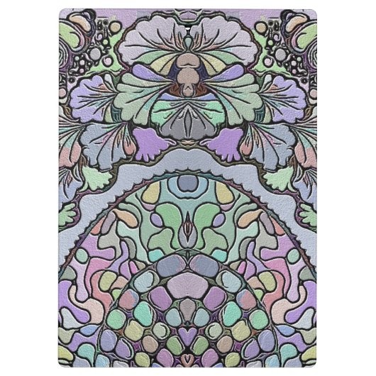 Bloemen abstracte paarse pansy mozaïekpatroon klembord (Achterkant)