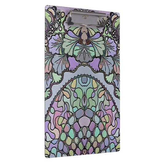 Bloemen abstracte paarse pansy mozaïekpatroon klembord (Rechts)