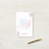 Bloemen Abstracte Waterverf gepersonaliseerd Post-it® Notes (Op bureau)