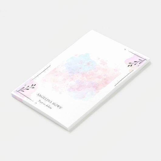 Bloemen Abstracte Waterverf gepersonaliseerd Post-it® Notes (Schuin)