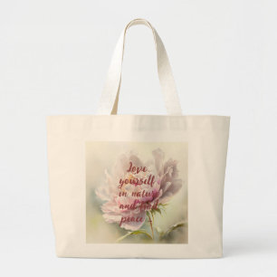 Bloemen achtergrond. Lentebloesem Grote Tote Bag