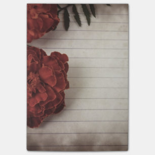 Bloemen achtergrond met gevoerd papier post-it® notes