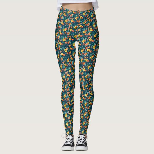 Bloemen achtergrond Mooi design-46566 Leggings (Voorkant)