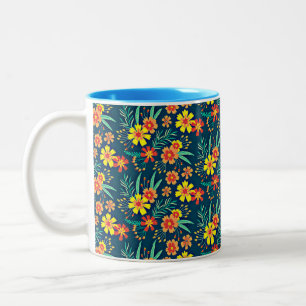 Bloemen achtergrond Mooi design-46566 Tweekleurige Koffiemok