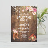 Bloemen Achtertuin Bonfire Verjaardagsfeest Kaart (Staand voorkant)