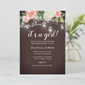 Bloemen Achtertuin Rustiek Baby shower Uitnodiging (Staand voorkant)