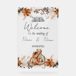 Bloemen acryl bruiloft teken acryl bord