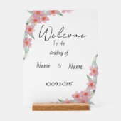 Bloemen acryl bruiloft teken acryl bord (Voorkant)