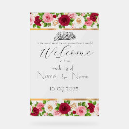 Bloemen acryl bruiloft teken acryl bord