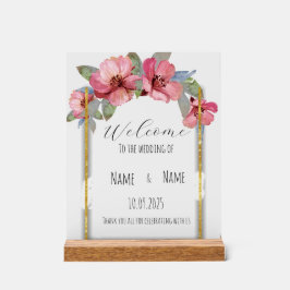 Bloemen acryl bruiloft teken acryl bord