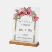 Bloemen acryl bruiloft teken acryl bord (Hoek)