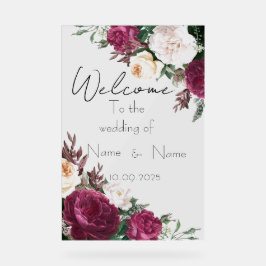 Bloemen acryl bruiloft teken acryl bord