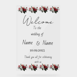 Bloemen acryl bruiloft teken acryl bord