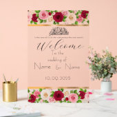 Bloemen acryl bruiloft teken bord (Huwelijk)