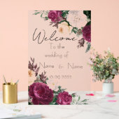 Bloemen acryl bruiloft teken bord (Huwelijk)