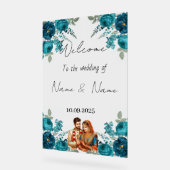 Bloemen acryl bruiloft teken bord (Hoek)