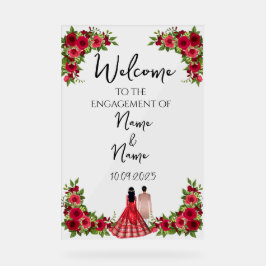 Bloemen acryl Verloving teken Acryl Bord