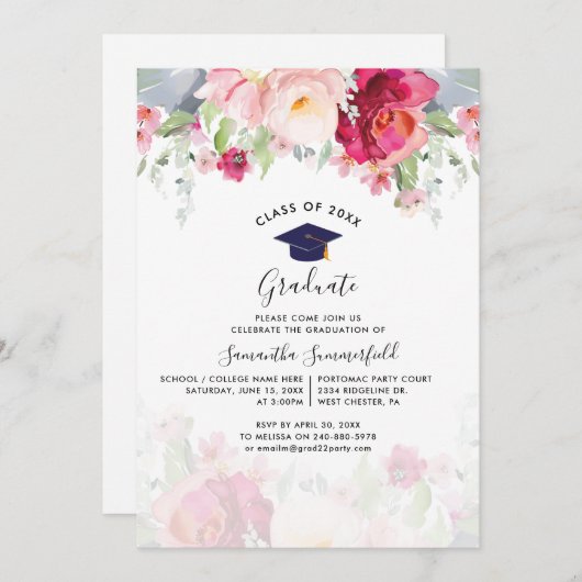Bloemen Afstuderen 2024 Script Party Kaart (Voorkant / Achterkant)