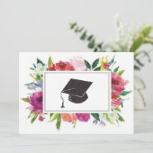 Bloemen afstuderen kaart (Staand voorkant)