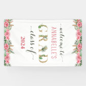 Bloemen Afstuderen Luau Klasse van 2024 Welkom Spandoek (Horizontaal)