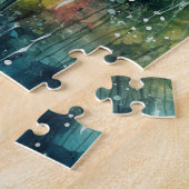 Bloemen Alcohol Ink Collage Legpuzzel (Zijkant)